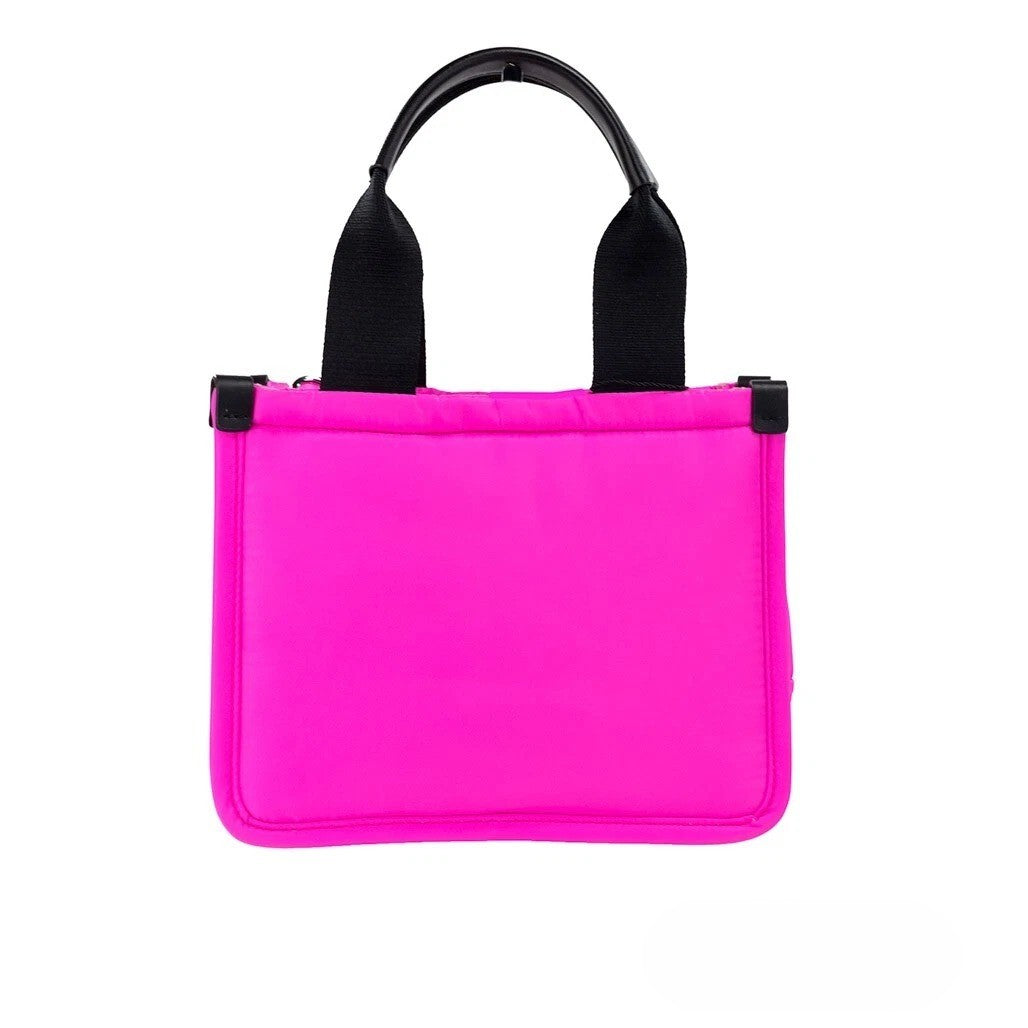 Small Evening Tote Bag by Marc Jacobs for women in nylon fabric fuchsia & silver features an jet-set Nylon Fabric Small Evening Tote Bag design with a secure zipper, ample , and versatile handle for an jet-set finish.