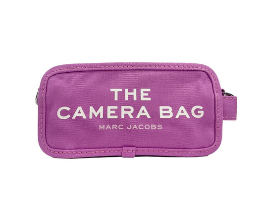 Travel Crossbody Camera Handbag by Marc Jacobs for women in cotton canvas black, pink, silver & patterned features an multi-faceted design with a secure zipper, ample , and versatile crossbody-strap, adjustable-strap & detachable-strap for a multi-faceted finish.