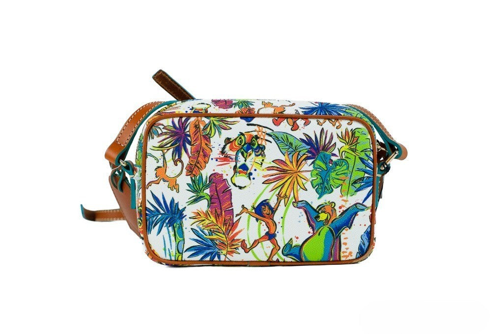 Small Crossbody Handbag by Dooney & Bourke for women in cotton polyester canvas blue & gold features a ornamental silhouette, showcasing a secure zipper, ample , and ornamental crossbody-strap, shoulder-strap & adjustable-strap for a sophisticated look.