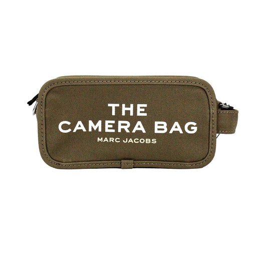 Small Travel Crossbody Camera Handbag by Marc Jacobs for women in cotton polyester canvas black, green & silver features a refined silhouette, showcasing a secure zipper, organized , and versatile crossbody-strap & adjustable-strap for a refined finish.