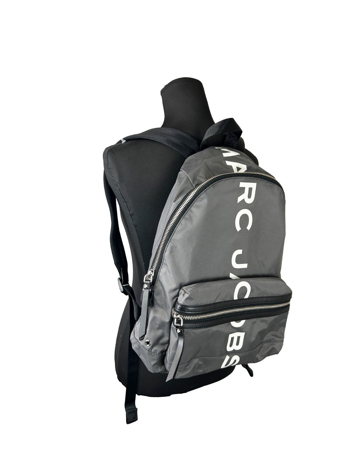 Travel Backpack by Marc Jacobs for women in nylon fabric gray & silver features a stately Suspiria Nylon Fabric Travel Backpack design, showcasing a secure zipper, ample , and versatile handle, backpack-strap & adjustable-strap for a stately finish.