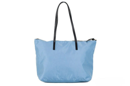 Medium Tote Handbag by Versace for women in calf & python leather blue & gold features an refined silhouette, showcasing a secure zipper, ample , and versatile handle for a sophisticated refined aesthetic.