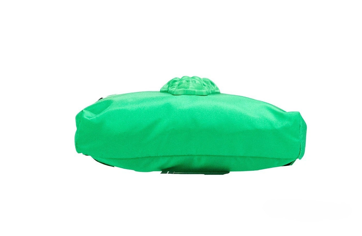 Small Travel Crossbody Fanny Pack Belt Bag by Versace for women in nylon black & green features a jet-setting Medusa Nylon Small Travel Crossbody Fanny Pack Belt Bag design, showcasing a secure zipper with ample and versatile crossbody-strap, adjustable-strap & belt-strap for a jet-setting finish.