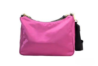 Small 2-in-1 Shoulder & Crossbody Evening Handbag by Versace for women in raffia & leather burgundy & gold features a transformative sophistication silhouette, showcasing a secure zipper, ample , and versatile crossbody-strap, shoulder-strap, adjustable-strap & detachable-strap for a transformative sophistication look.