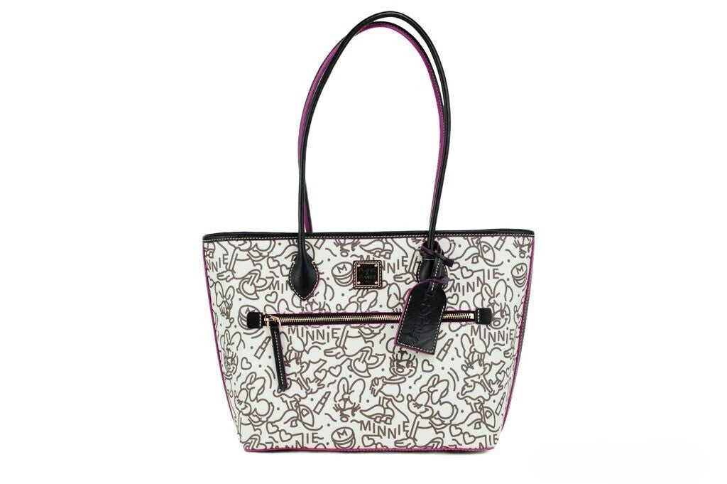 Medium Travel Tote Handbag by Dooney & Bourke for women in cotton polyester canvas gold features an refined silhouette, showcasing a secure zipper & clip, ample , and versatile handle for a sophisticated refined aesthetic.