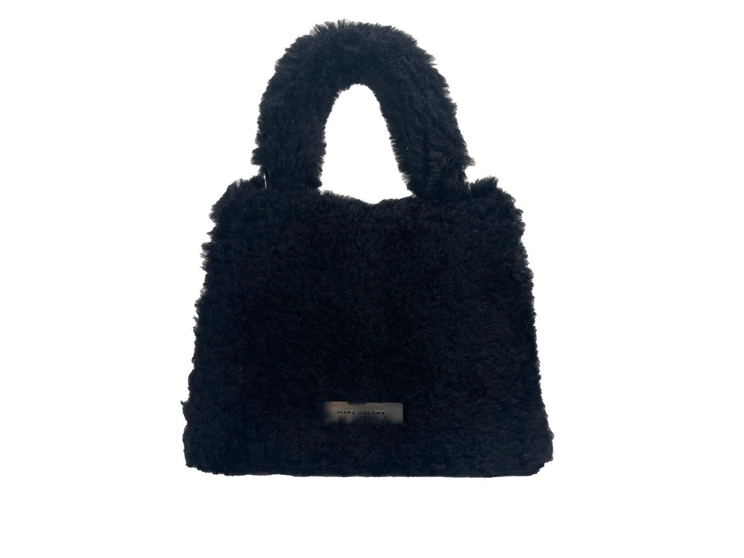 Mini Crossbody Satchel Handbag by Marc Jacobs for women in fur black & silver features a transformative sophistication silhouette, showcasing a secure magnetic, ample cardholder, and versatile crossbody-strap, handle, adjustable-strap & detachable-strap for a transformative sophistication look.