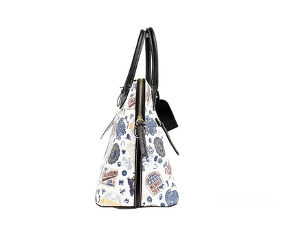 Crossbody Crescent Satchel Handbag by Dooney & Bourke for women in cotton polyester canvas gold features an multi-faceted design with a secure zipper, ample , and versatile crossbody-strap, adjustable-strap, detachable-strap & handle for a multi-faceted finish.