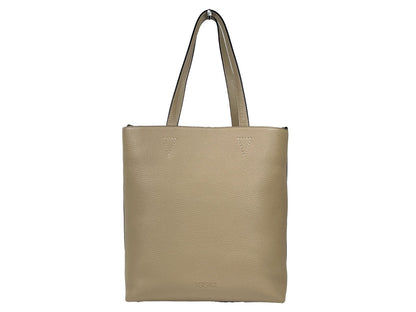 Large Pouch Tote Bag by Versace for women in faux patent leather gold features an jet-set-ready silhouette, showcasing the Medusa Faux Patent Leather Large Pouch Tote Bag design with a secure , ample coin-purse, and versatile detachable-strap & handle.