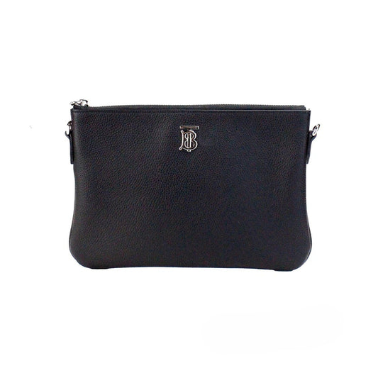 Small Crossbody Pouch Handbag by Burberry for women in leather black, silver & monogram features an versatile silhouette, showcasing a secure zipper and versatile cardholder with versatile crossbody-strap, adjustable-strap & detachable-strap for a versatile finish.