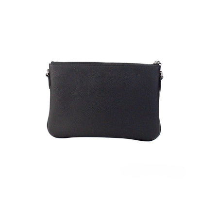 Small Crossbody Pouch Handbag by Burberry for women in leather black, silver & monogram features a transformative elegance silhouette, showcasing a secure zipper, organized cardholder, and versatile crossbody-strap, adjustable-strap & detachable-strap for a transformative elegance look.