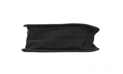 Medium Travel Tote Shoulder Bag by Marc Jacobs for women in canvas black & silver showcases a statuesque silhouette, artfully detailed with a secure zipper, organized , and versatile handle for a statuesque look.