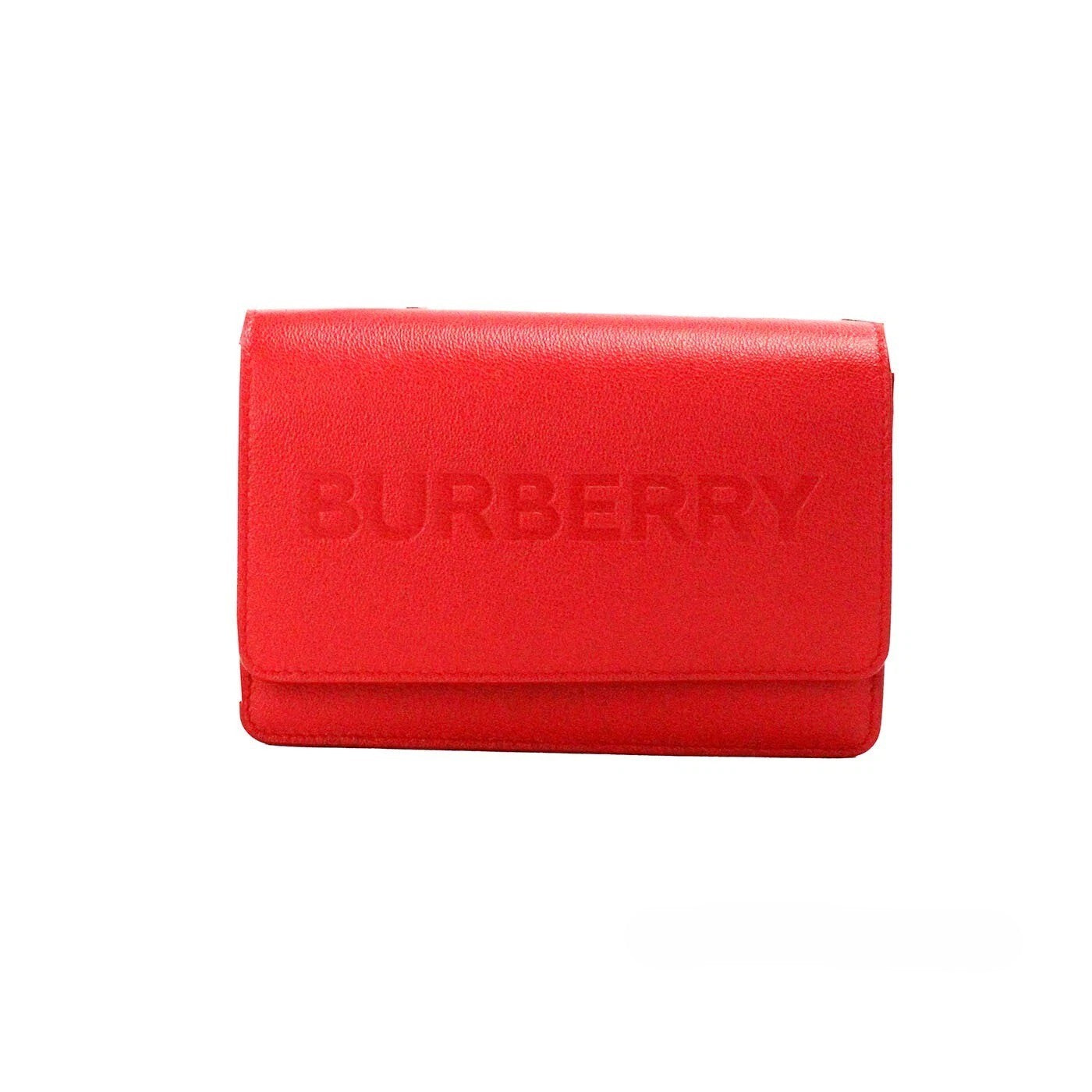 Small Crossbody Flap Handbag by Burberry for women in leather black, gold & red features an multi-faceted design with a secure flap, zipper & magnetic, ample , and versatile crossbody-strap, adjustable-strap & detachable-strap for a multi-faceted finish.