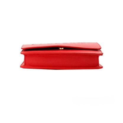 Small Crossbody Flap Handbag by Burberry for women in leather black, gold & red features a multifaceted silhouette, showcasing a secure flap, zipper & magnetic and multifaceted with versatile crossbody-strap, adjustable-strap & detachable-strap for multifaceted style.