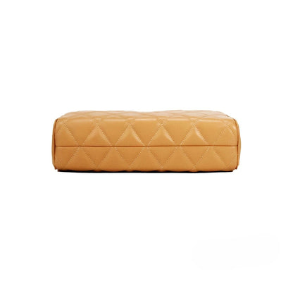 Mini Quilted Travel Camera Crossbody Handbag by Kate Spade for women in leather brown & gold showcases a versatile sophistication silhouette, featuring a secure zipper, versatile sophistication , and versatile crossbody-strap & adjustable-strap for a versatile sophistication finish.