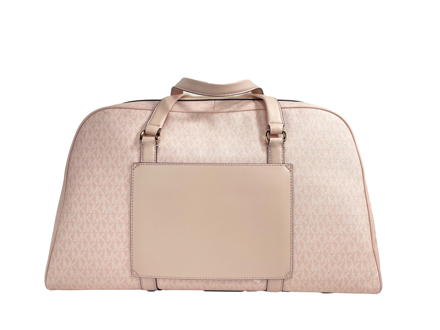 Large Weekender Crossbody Duffel Bag by Michael Kors for women in pvc gold, jacquard & signature presents a refined Travel Extra PVC Large Weekender Crossbody Duffel Bag design, showcasing a secure zipper and refined with versatile crossbody-strap, adjustable-strap, detachable-strap & handle.