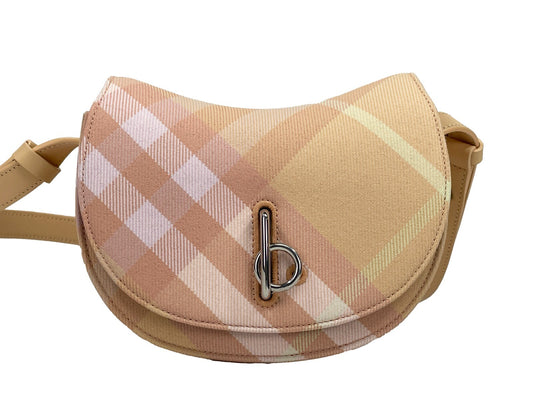 Mini Crossbody Handbag by Burberry for women in cotton polyester & horn green, peach, silver, patterned & jacquard features an versatile silhouette, showcasing a secure clasp and versatile with versatile crossbody-strap & adjustable-strap for a versatile finish.