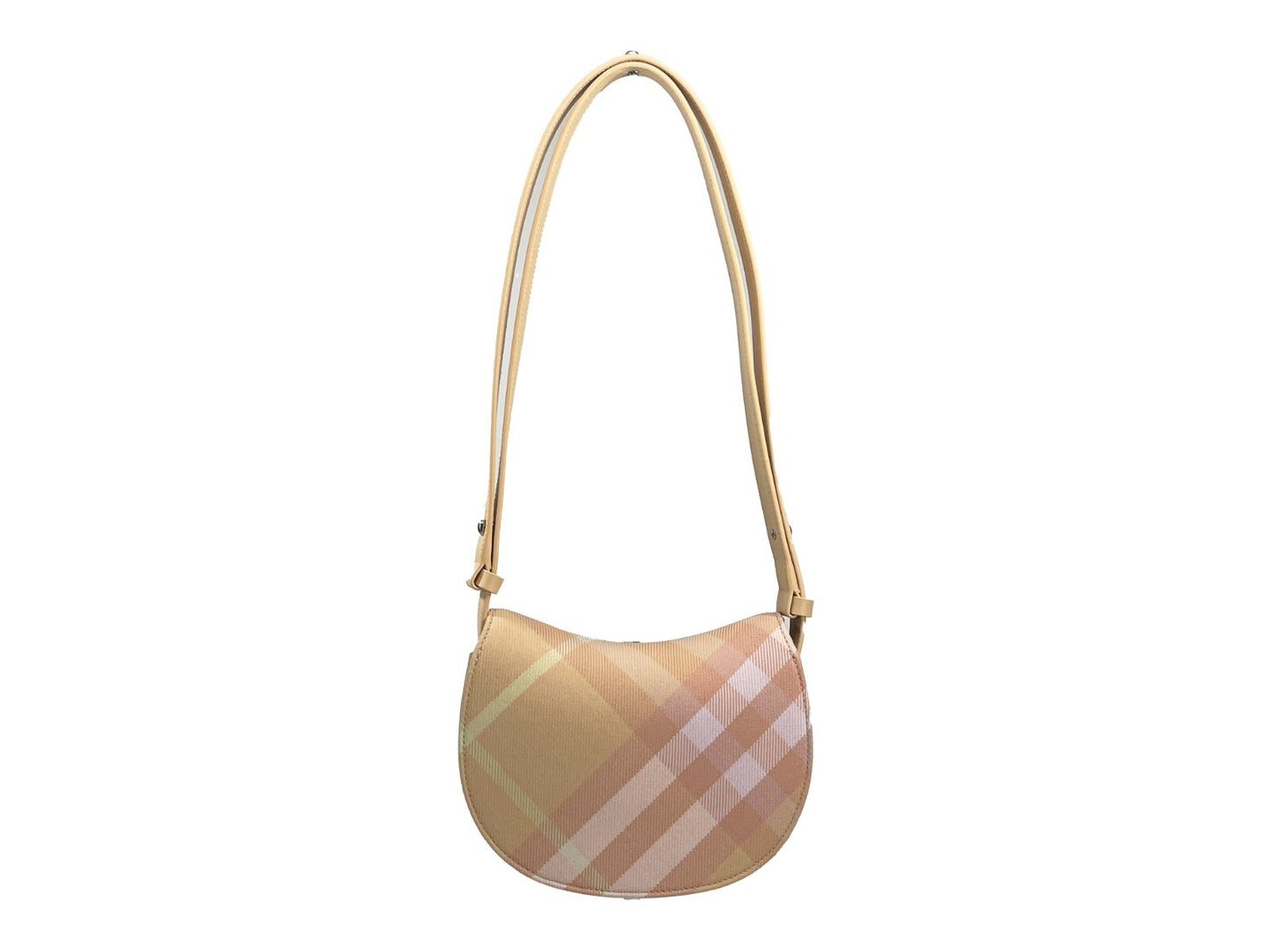 Mini Crossbody Handbag by Burberry for women in cotton polyester & horn green, peach, silver, patterned & jacquard features an multi-faceted design with a secure clasp, ample , and versatile crossbody-strap & adjustable-strap for a multi-faceted finish.