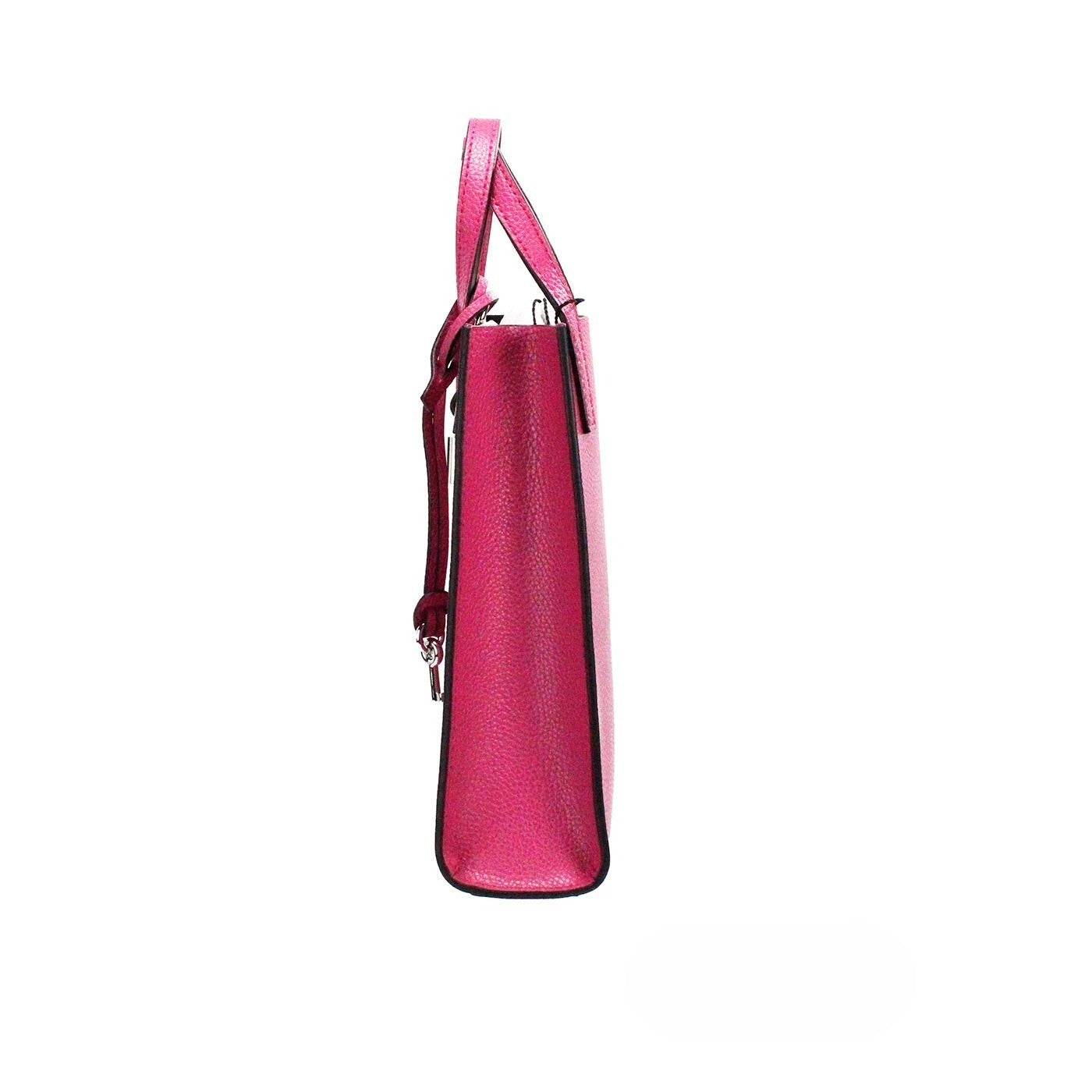 Micro Crossbody Travel Tote Handbag by Marc Jacobs for women in pebbled leather pink & silver features an multi-faceted design with a secure , ample , and versatile crossbody-strap, adjustable-strap, detachable-strap & handle for a multi-faceted finish.