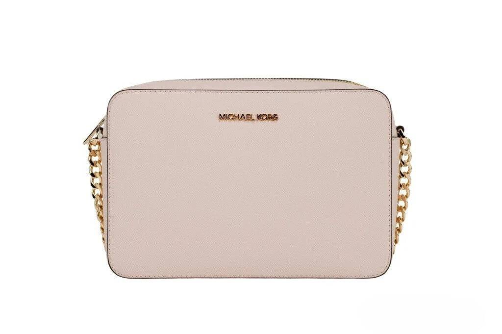 Large East West Travel Crossbody Handbag by Michael Kors for women in leather & rubber gold features an versatile silhouette, showcasing a secure zipper and versatile with versatile crossbody-strap & adjustable-strap for a versatile finish.