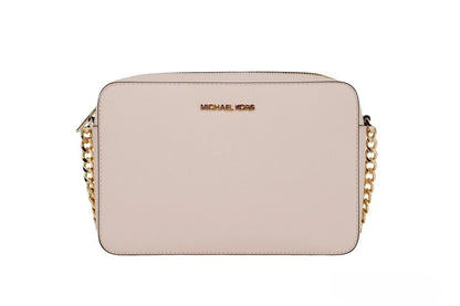 Large East West Travel Crossbody Handbag by Michael Kors for women in leather & rubber gold features an versatile silhouette, showcasing a secure zipper and versatile with versatile crossbody-strap & adjustable-strap for a versatile finish.