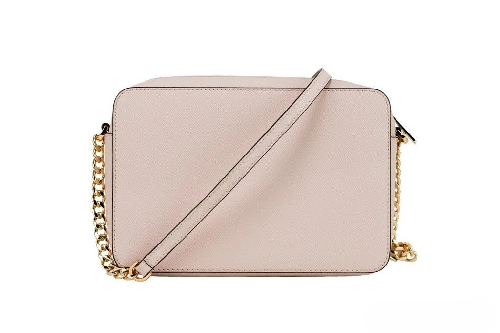 Large East West Travel Crossbody Handbag by Michael Kors for women in leather & rubber gold showcases a versatile sophistication silhouette, featuring a secure zipper, versatile sophistication , and versatile crossbody-strap & adjustable-strap for a versatile sophistication finish.