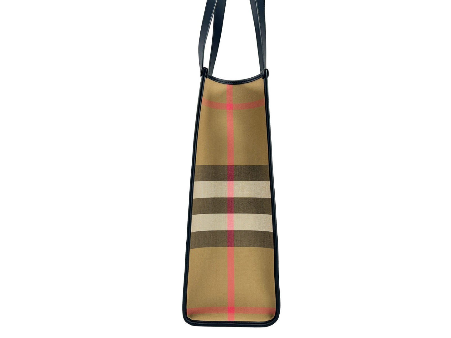 Medium Tote Bag by Burberry for women in canvas silver & print features an jet-set-ready silhouette, showcasing the Canvas Medium Tote Bag design with a secure snap & button, ample , and versatile .