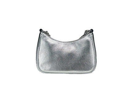 Small Crossbody Handbag by Michael Kors for women in leather silver features a transformative elegance silhouette, showcasing a secure , organized , and versatile crossbody-strap, adjustable-strap & detachable-strap for a transformative elegance look.