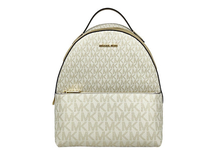 Medium Backpack by Michael Kors for women in faux leather & canvas gold, signature-print & print features an stately silhouette from the Sheila Faux Leather & Canvas Medium Backpack range, with a secure zipper, ample , and versatile backpack-strap & handle.