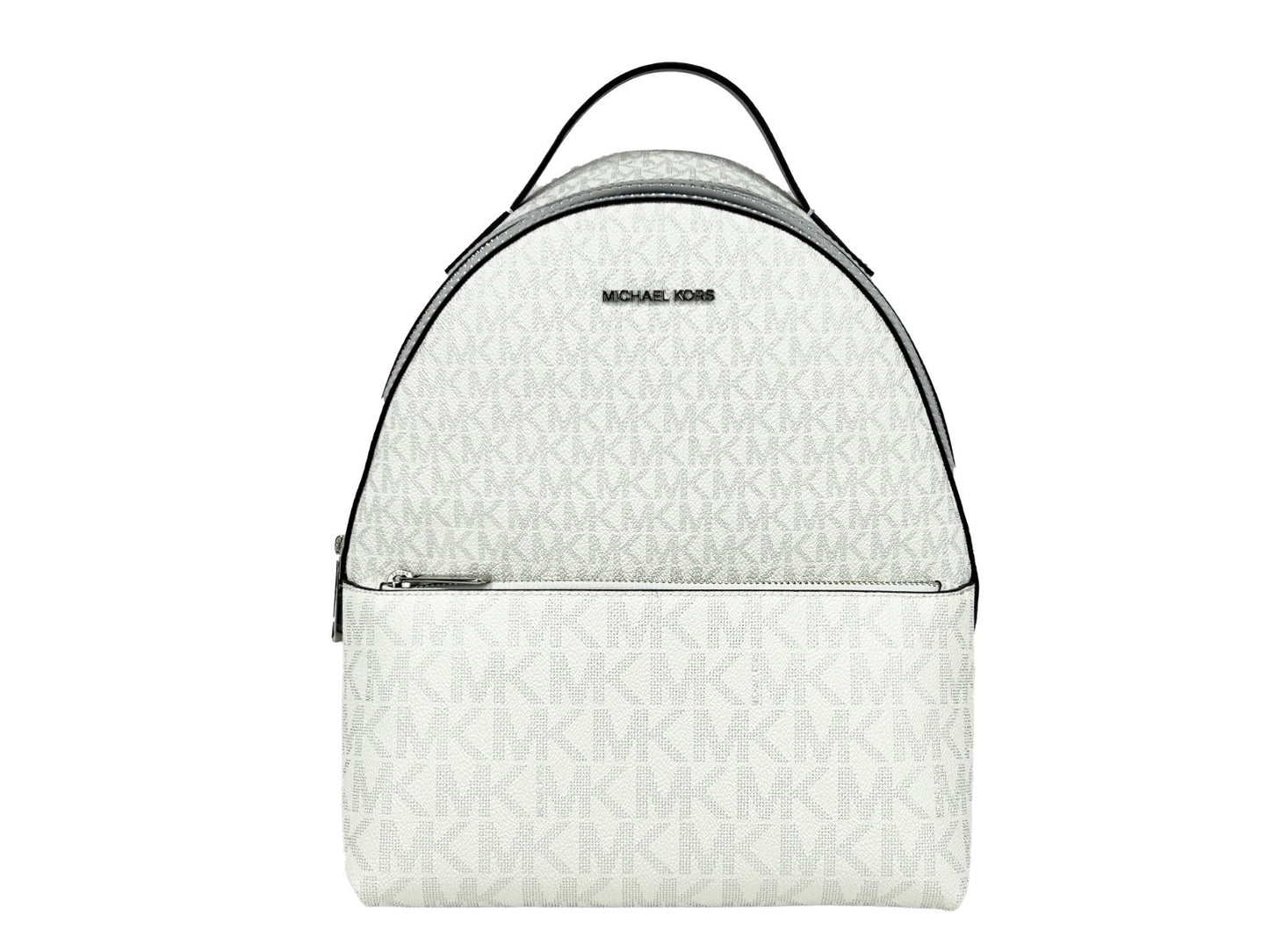 Medium Backpack by Michael Kors for women in coated canvas silver, signature & print features a stately Sheila Coated Canvas Medium Backpack design, showcasing a secure zipper, ample , and versatile backpack-strap & handle for a stately finish.