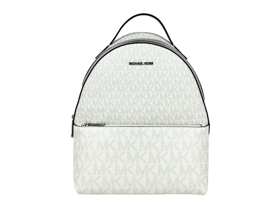 Medium Backpack by Michael Kors for women in coated canvas silver, signature & print features a stately Sheila Coated Canvas Medium Backpack design, showcasing a secure zipper, ample , and versatile backpack-strap & handle for a stately finish.