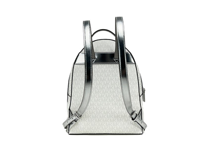 Medium Backpack by Michael Kors for women in coated canvas silver, signature & print showcases an architectural Sheila Coated Canvas Medium Backpack design, featuring a secure zipper, ample , and architectural backpack-strap & handle for a sophisticated look.