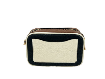 Crossbody Camera Handbag by Marc Jacobs for women in lana wool & denim black & gold features an versatile silhouette, showcasing a secure zipper and versatile cardholder with versatile crossbody-strap, adjustable-strap & detachable-strap for a versatile finish.