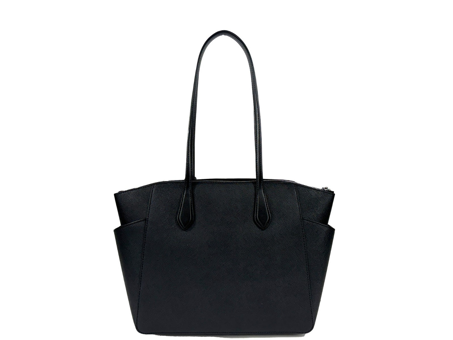 Medium Tote Bag by Michael Kors for women in synthetic polyurethane leather black, silver & signature features a jet-set sophisticated Marilyn Synthetic Polyurethane Leather Medium Tote Bag design with a secure zipper, ample , and versatile for a jet-set sophisticated finish.