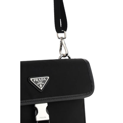 Mobile Phone Case by Prada for men in cotton polyester black & signature showcases a distinguished silhouette, beautifully capturing the signature design of the Nylon Mobile Phone Case.