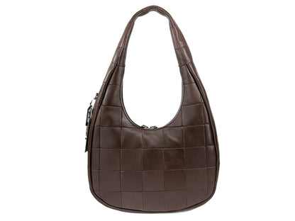 Shoulder Crescent Bag by COACH for women in leather silver features a stately silhouette, showcasing a secure snap & zipper, ample , and stately shoulder-strap for a stately finish.