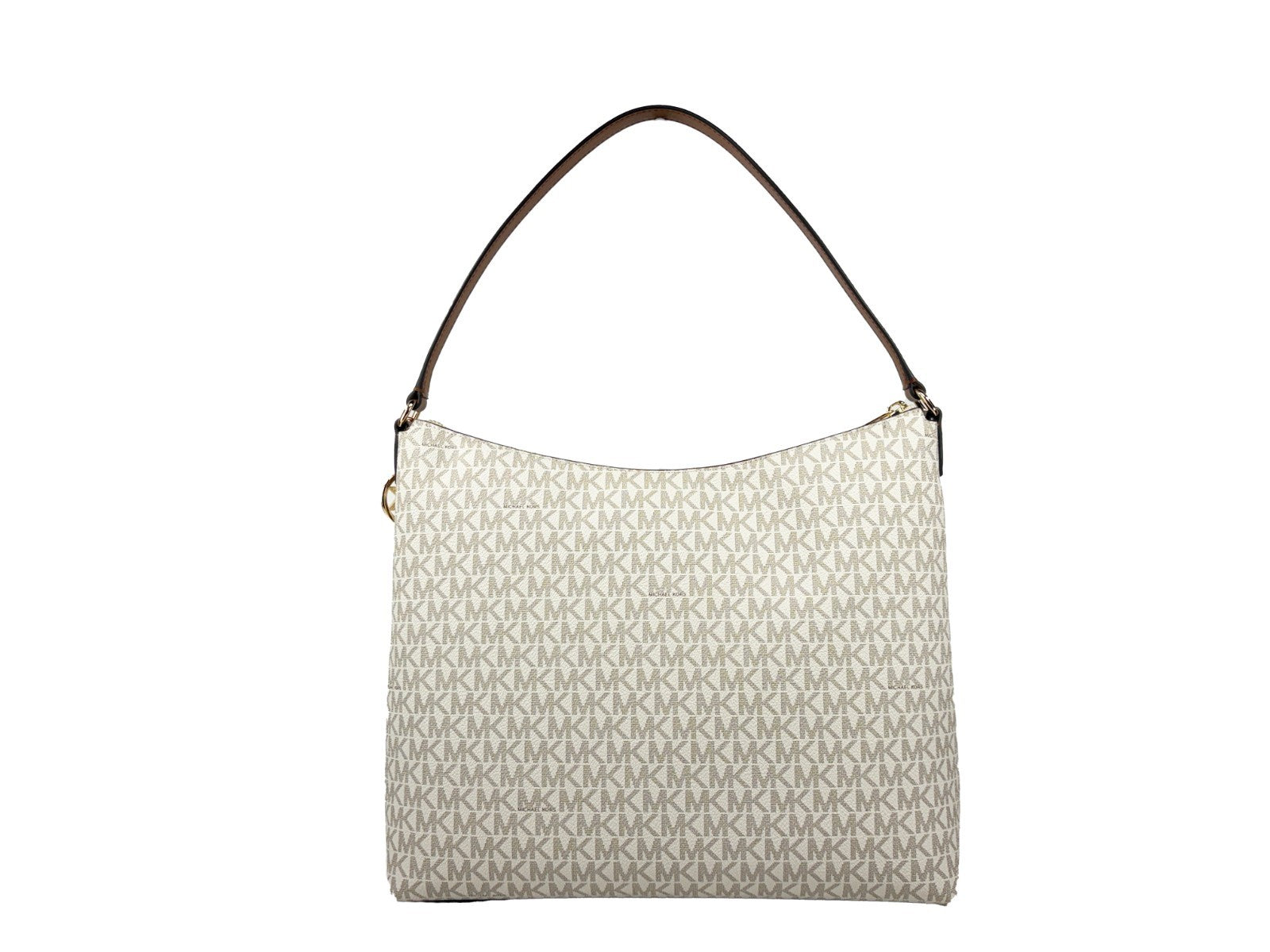 Large Shoulder Bag by Michael Kors for women in synthetic polyurethane leather gold, signature-print & print features a effortless chic silhouette with a secure zipper, ample , and versatile shoulder-strap for a effortless chic finish.