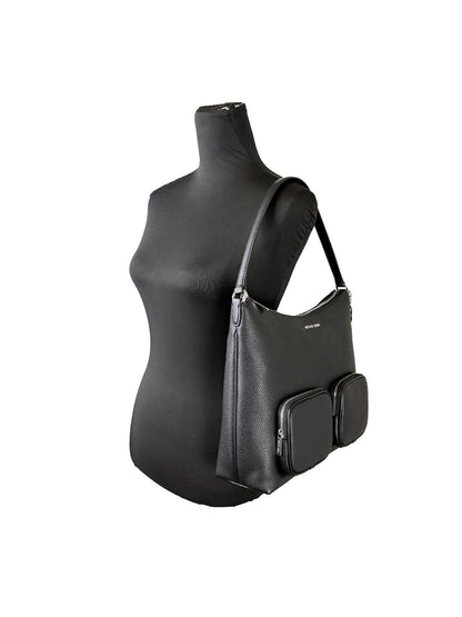 Large Shoulder Bag by Michael Kors for women in pebbled leather black & gold features a effortless sophistication silhouette, secured by a zipper with ample and versatile shoulder-strap for a effortless sophistication finish.