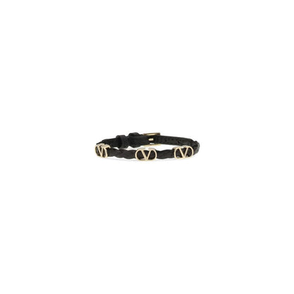 Bracelet by Valentino Garavani for women in bos taurus suede calf leather black, signature & monogram showcases a cosmopolitan silhouette, artfully capturing the essence of the cosmopolitan V Logo Women's Bos Taurus Calf Leather Bracelet with a cosmopolitan .
