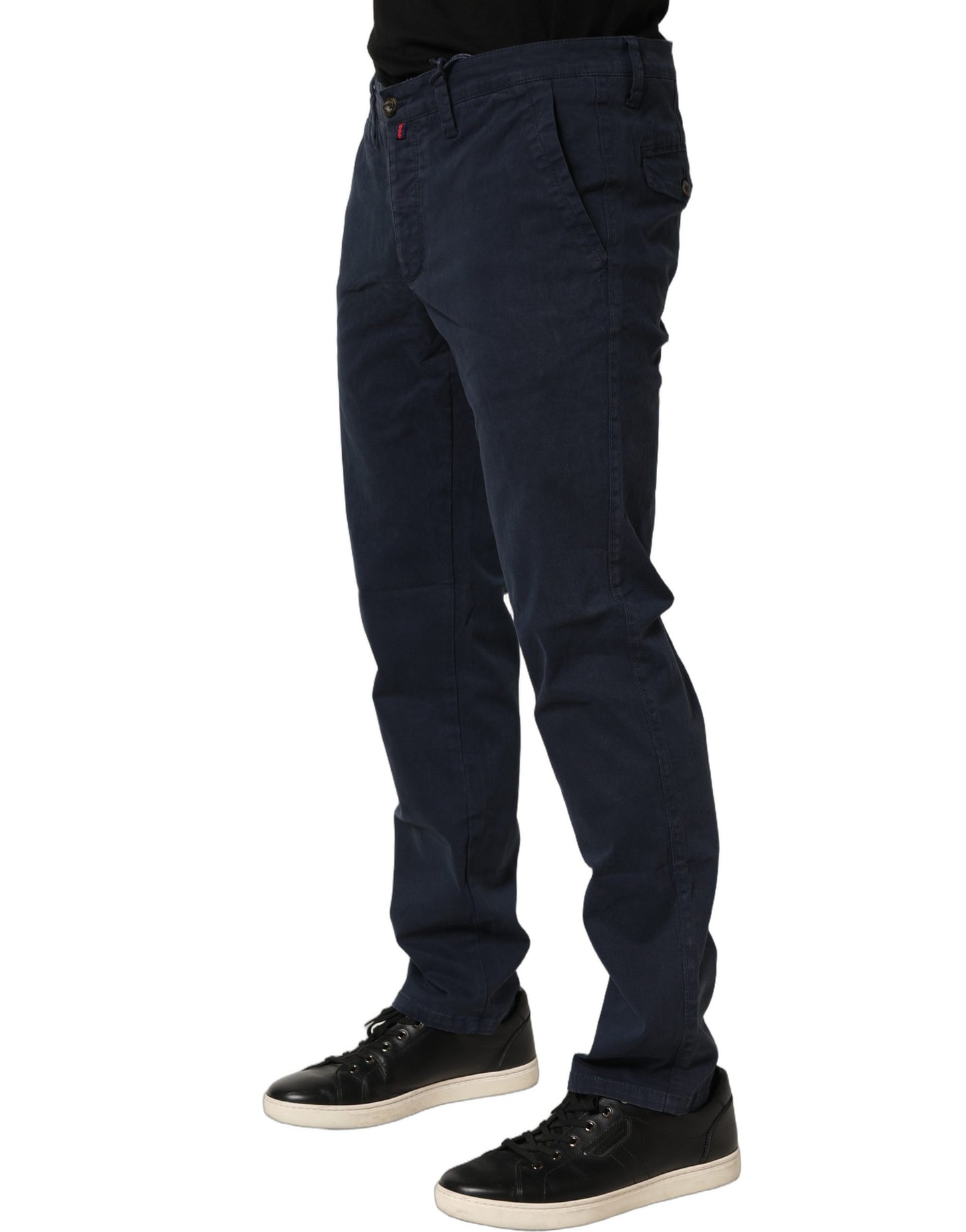 Domenico Tagliente Navy Blue Skinny Chino Mid Waist Men Pants