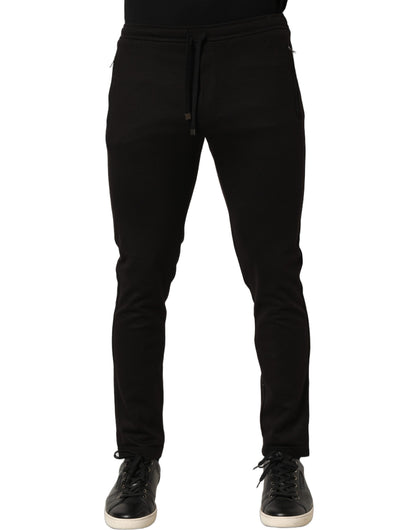 Dolce & Gabbana Black Wool Jogger Men Sweatpants Trouser Pants