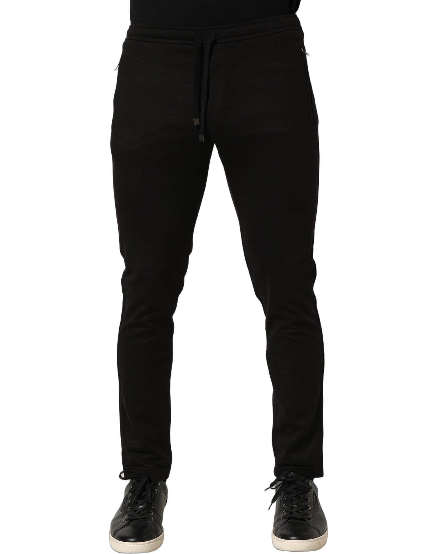 Dolce & Gabbana Black Wool Jogger Men Sweatpants Trouser Pants