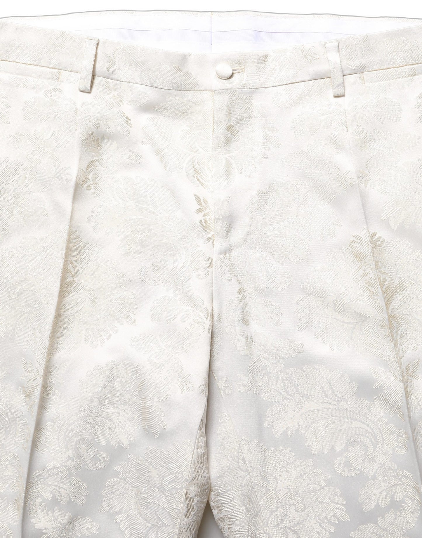 Dolce & Gabbana White Floral Men Dress Formal Trouser Pants