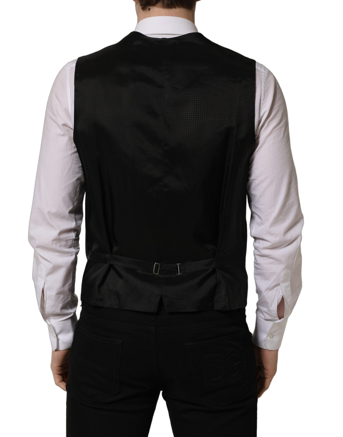 Dolce & Gabbana Men's Single Breasted Wool Vest - Black