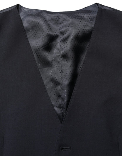 Dolce & Gabbana Black Wool Single Breasted Waistcoat Vest
