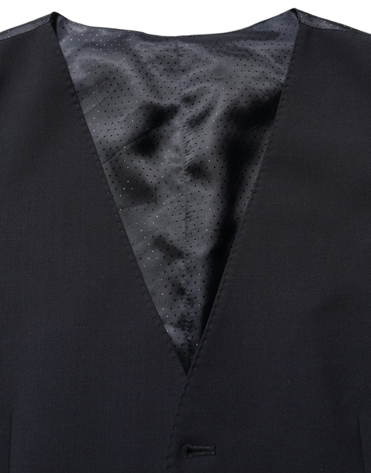 Dolce & Gabbana Men's Single Breasted Polyester & Wool Vest - Black