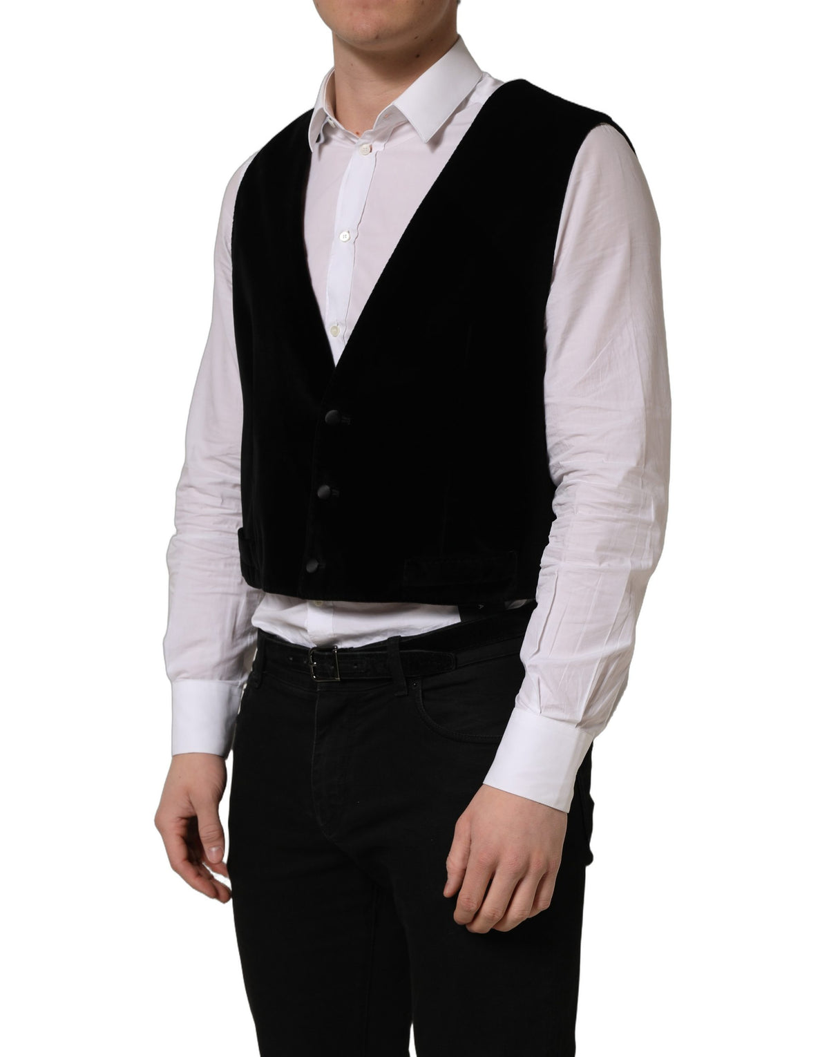Dolce & Gabbana Men's Cotton Silk Nylon & Viscose Vest - Black