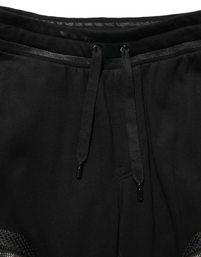 Dolce & Gabbana Black Mid Waist Cargo Jogger Sweatpants Pants