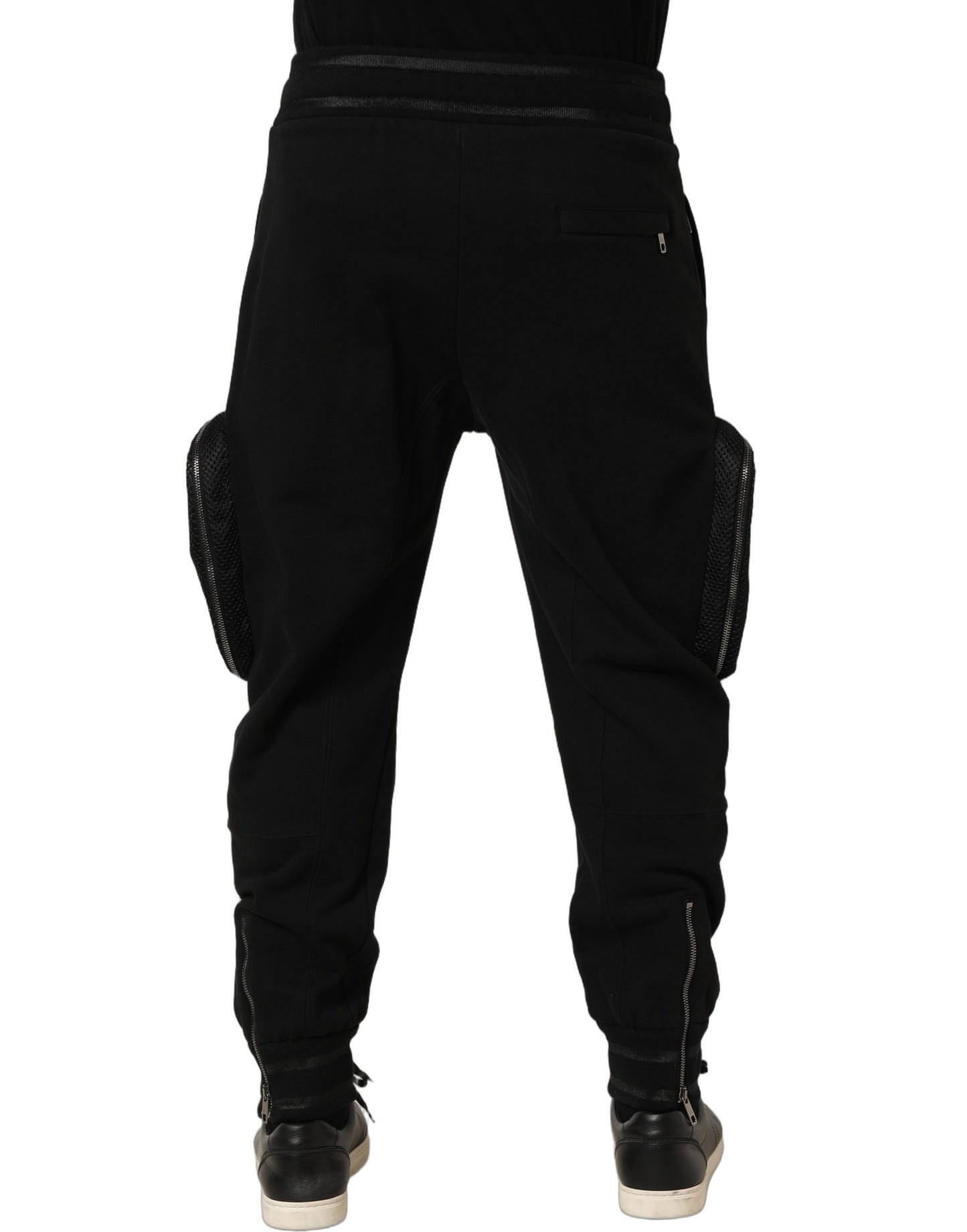 Dolce & Gabbana Black Mid Waist Cargo Jogger Sweatpants Pants