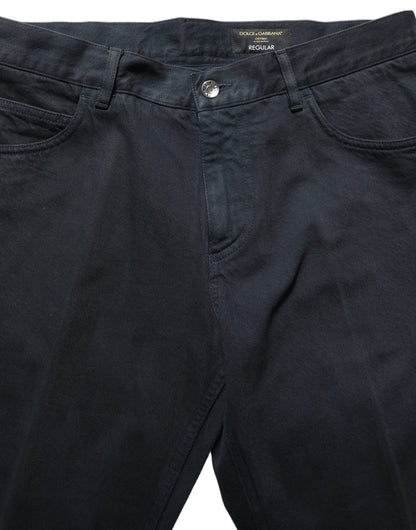 Dolce & Gabbana Men's Skinny Mid Rise Denim Cotton Jeans - Black