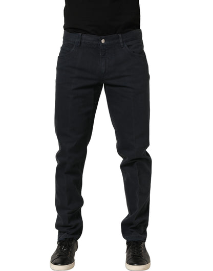 Dolce & Gabbana Men's Skinny Mid Rise Denim Cotton Jeans - Black
